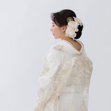 hair accessory -胡蝶蘭 peach beige-