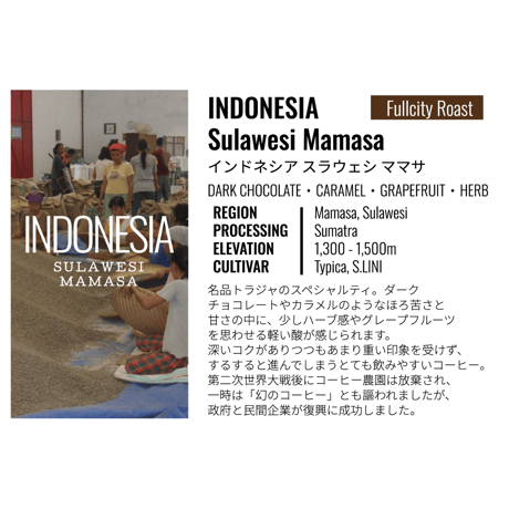 インドネシア・スラウェシ・ママサ 100g