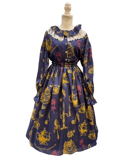 Little banquet one-piece（Navy blue）