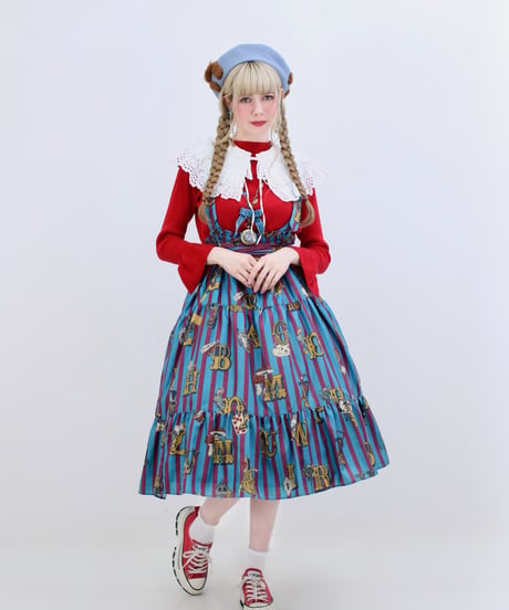 Alice in Wonder Glyph Skirt（Blue）