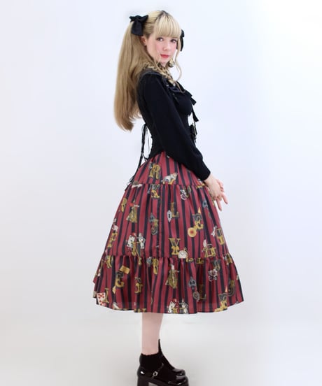Alice in Wonder Glyph Skirt（Red）