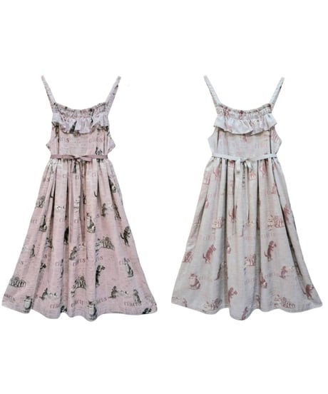 ペルラネルオストリカ ワンピース ピンク 猫 ねこ cat ペルラネルオストリカ ワンピース ピンク 猫 ねこ cat ペルラネル