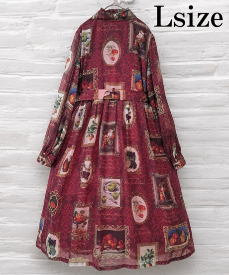 Fruit Still Life Art Museum one-piece dress（wine）