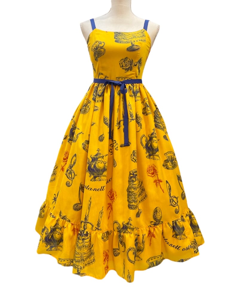 Little banquet Jumper Skirt（yellow） | Perla nel