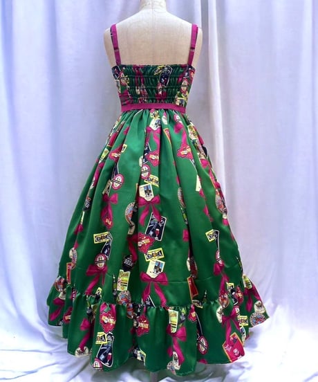 Tipsy Ribbon Jumper Skirt（Green）Lsize