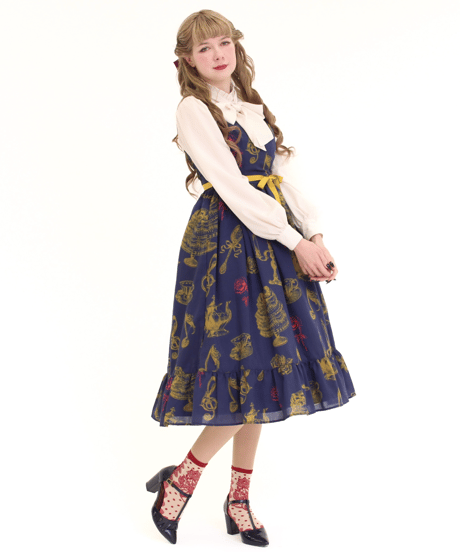 Little banquet Jumper Skirt（Navy blue）