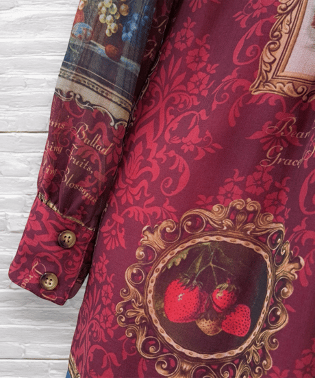 Fruit Still Life Art Museum one-piece dress（wine）