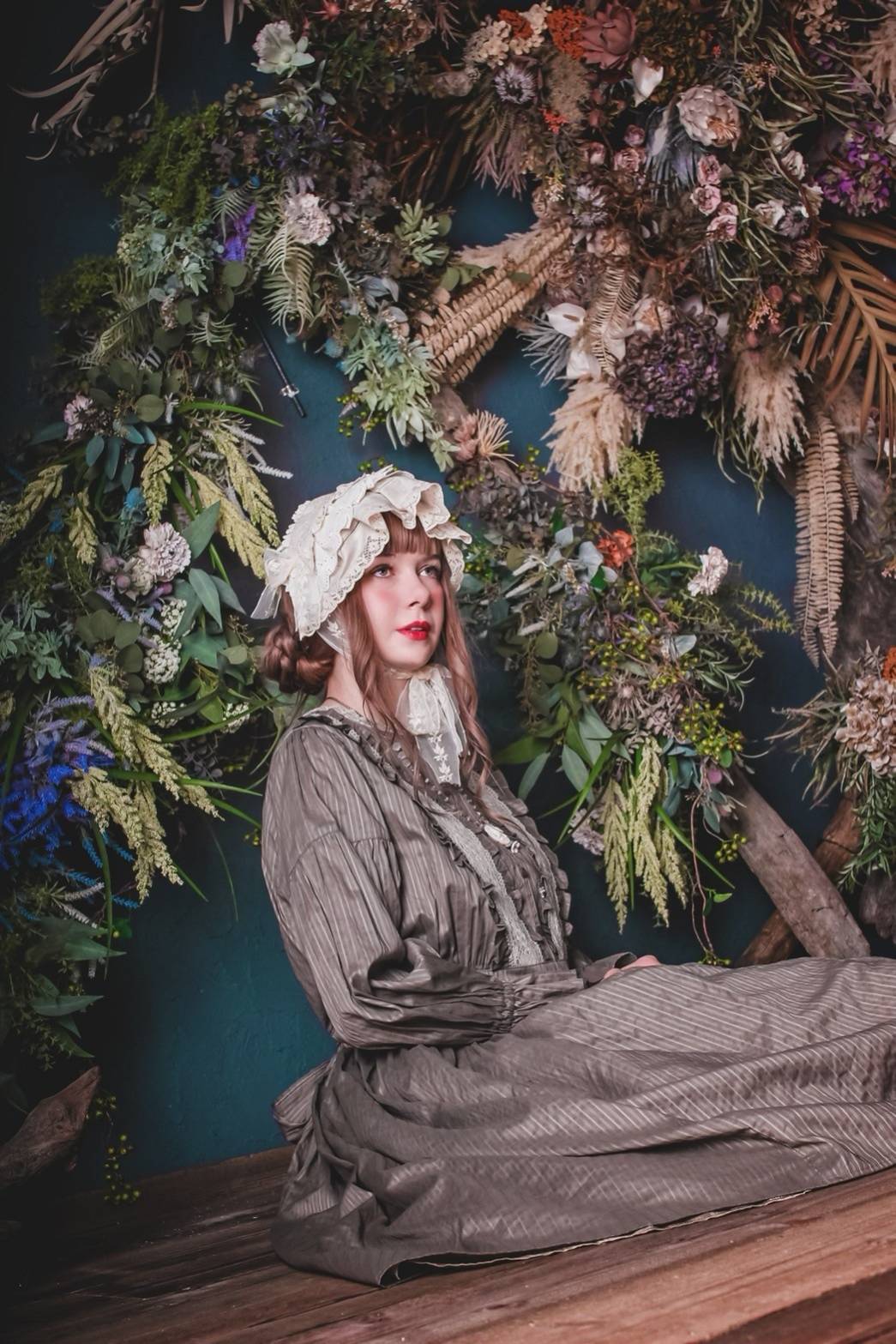 トーションレース付きワンピース（BK×WH） | Perla nell' ostrica