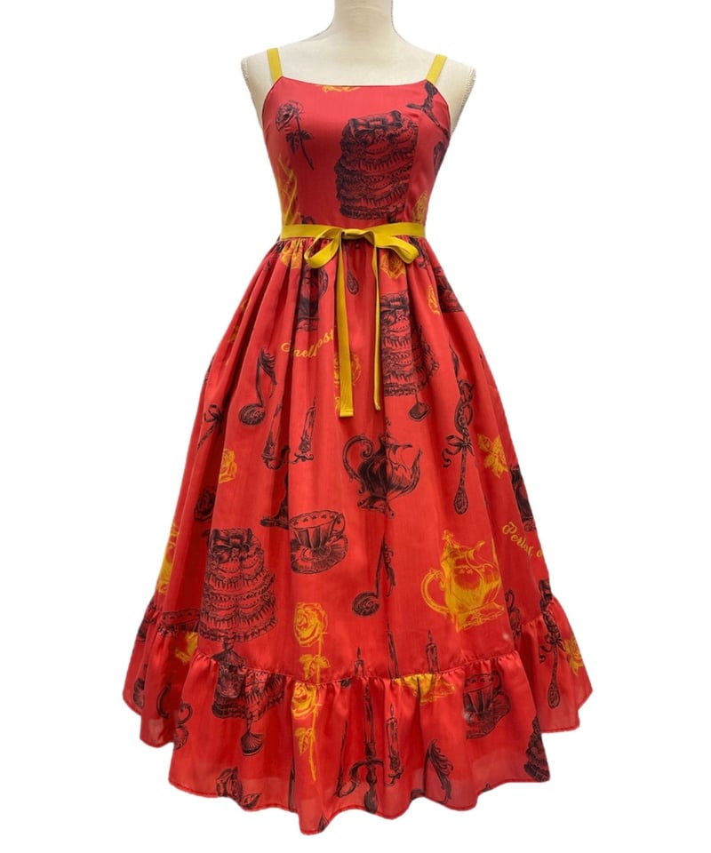 Little banquet Jumper Skirt（Red）M size | Perla