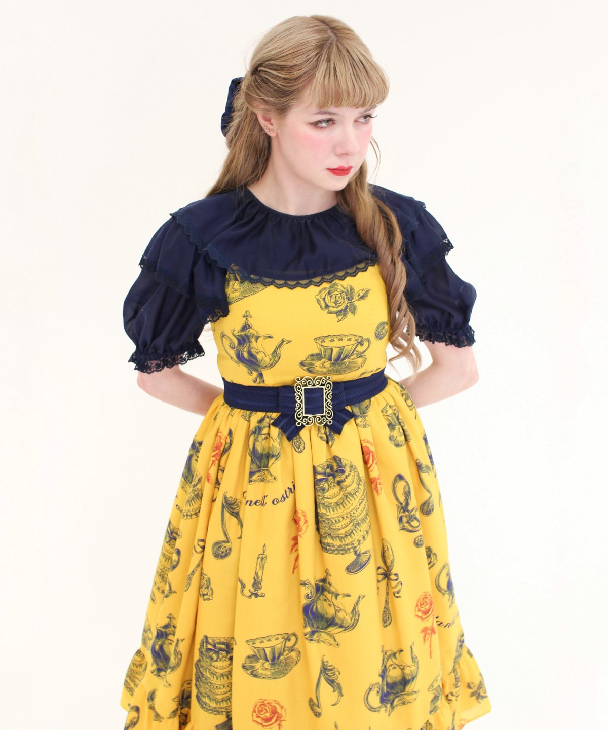 Little banquet Jumper Skirt　新品ペルラネルオストリカ Little banquet Jumper Skirt（yellow） | Perla nel