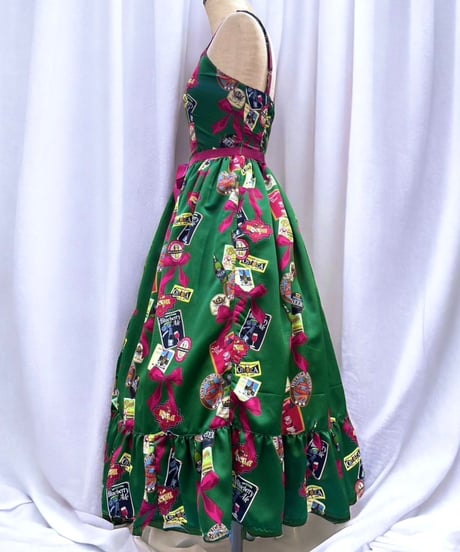 Tipsy Ribbon Jumper Skirt（Green）Lsize
