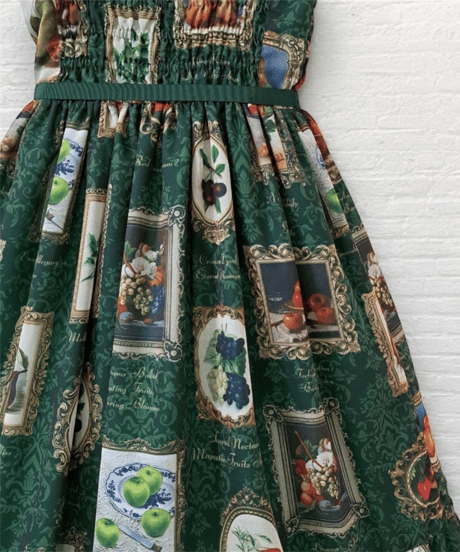 Fruit Still Life Art Museum Jumper Skirt（Green）M size