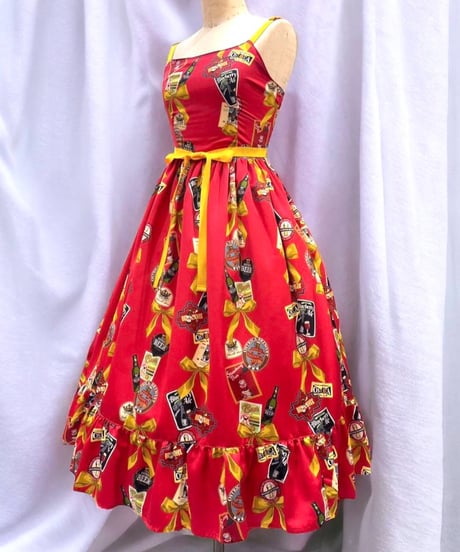 Tipsy Ribbon Jumper Skirt（Red）