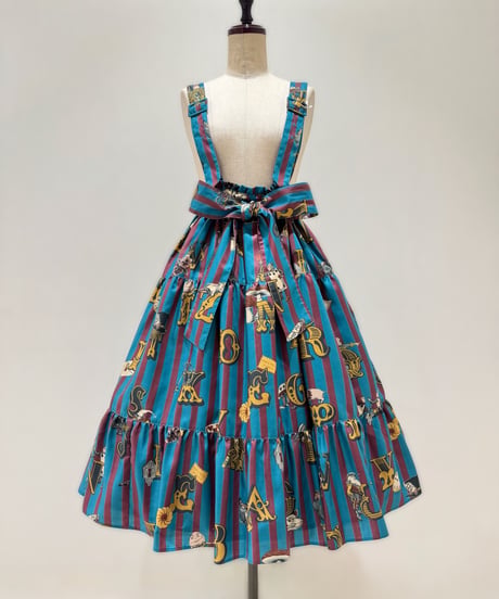 Alice in Wonder Glyph Skirt（Blue）