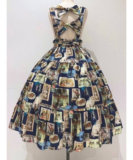 Vintage Cat Skirt（Blue）