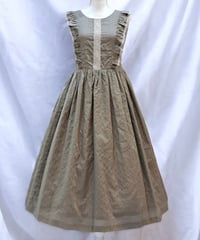 トーションレース付きノースリーブワンピース（チャコール）M size◆SALE◆