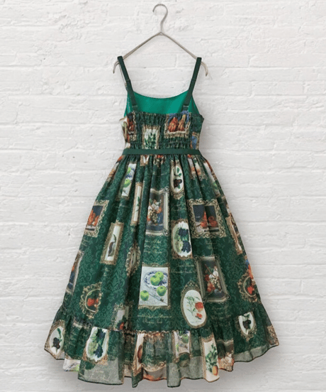 Fruit Still Life Art Museum Jumper Skirt（Green）M size