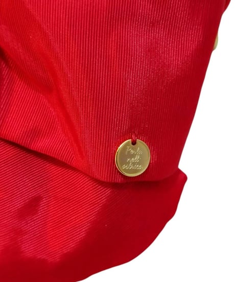 シャンタンリボン付きハンプBag　(レッド）