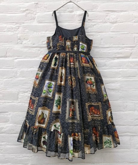 Fruit Still Life Art Museum Jumper Skirt（Black）Lsize