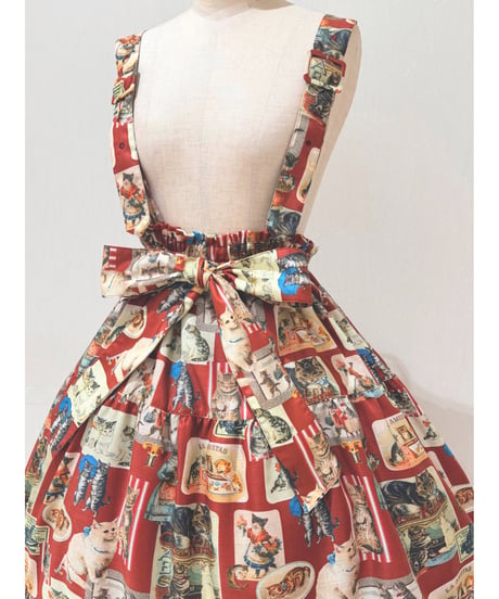 Vintage Cat Skirt（Red）