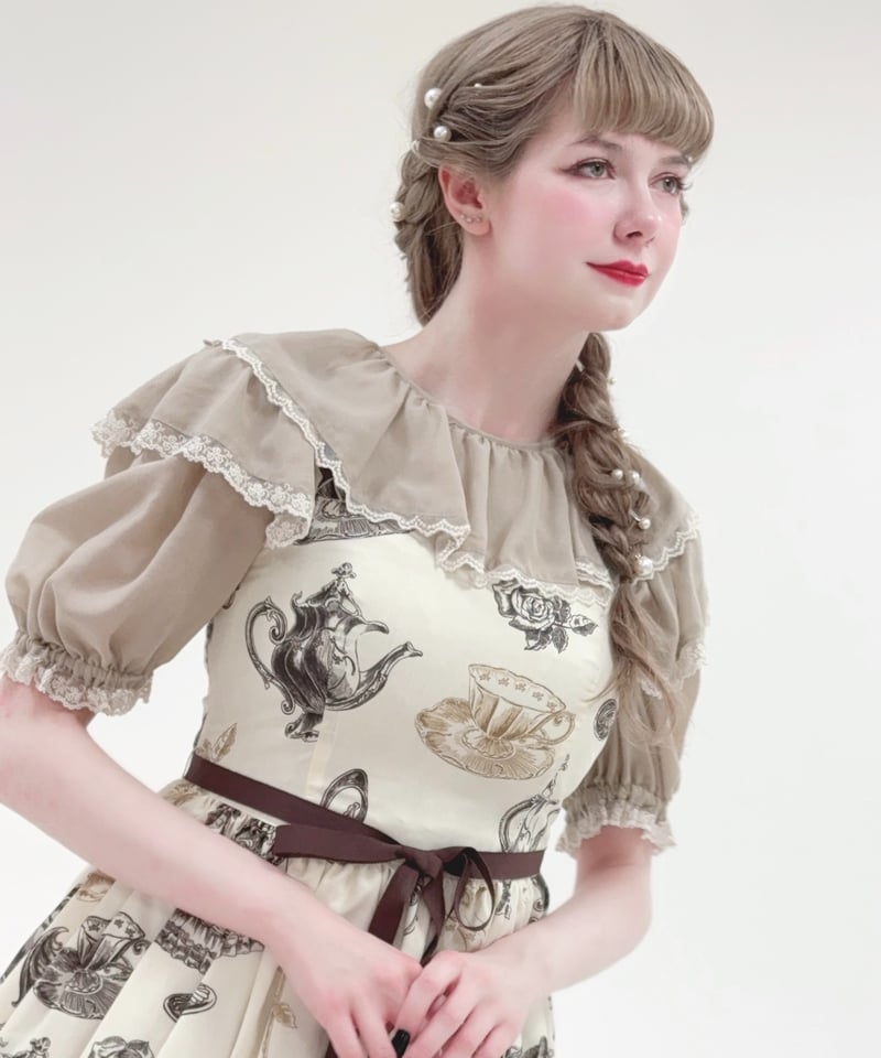 Little banquet Jumper Skirt（Ivory）Mサイズ | Perla