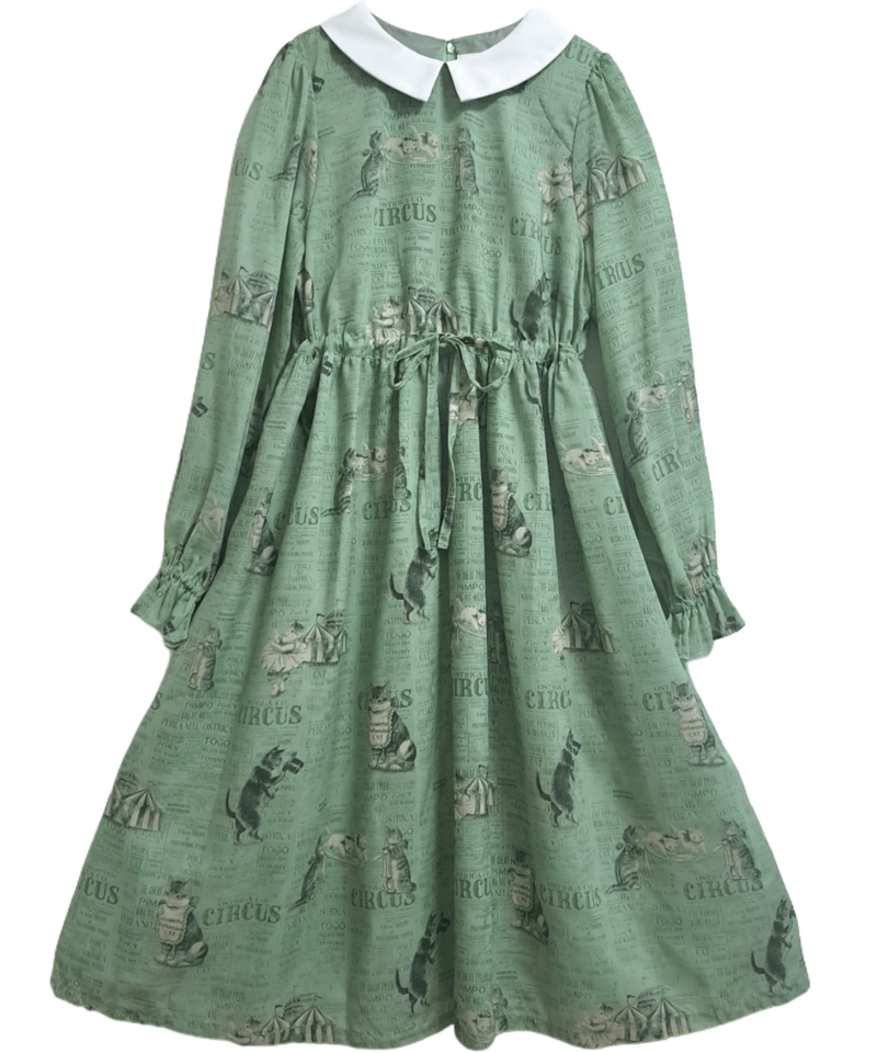 Duo A】キャットサーカス襟付きワンピース | Perla nell' ostrica