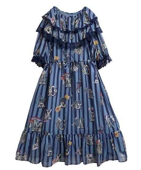 Alice in Wonder Glyph one-piece（sax blue）