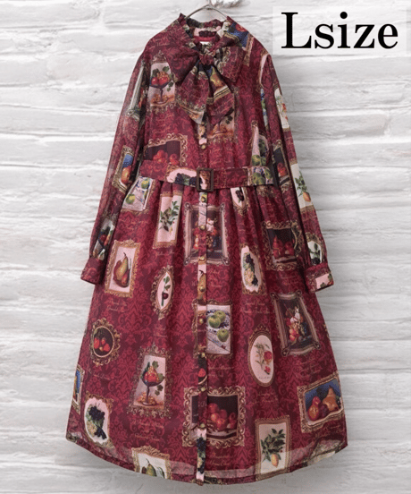 Fruit Still Life Art Museum one-piece dress（wine）