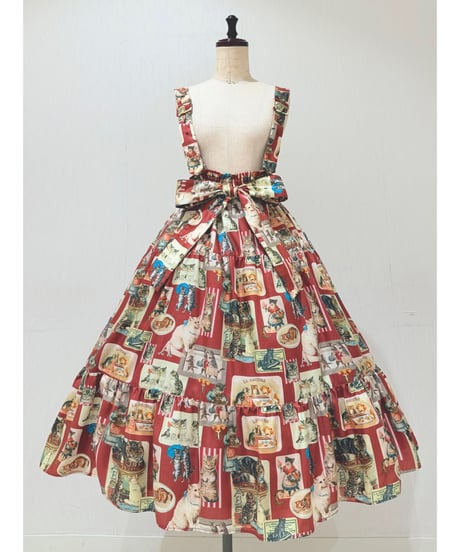 Vintage Cat Skirt（Red）
