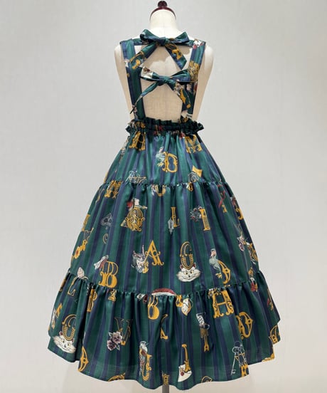 Alice in Wonder Glyph Skirt（Green）