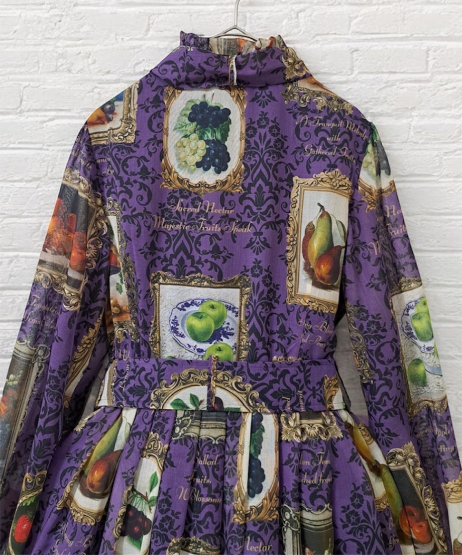 Fruit Still Life Art Museum one-piece dress（Pur