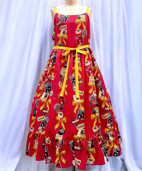 Tipsy Ribbon Jumper Skirt（Red）