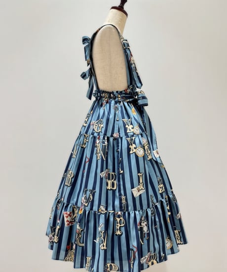 Alice in Wonder Glyph Skirt（Sax blue）
