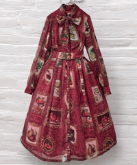 Fruit Still Life Art Museum one-piece dress（wine）
