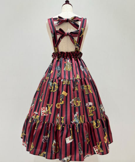 Alice in Wonder Glyph Skirt（Red）