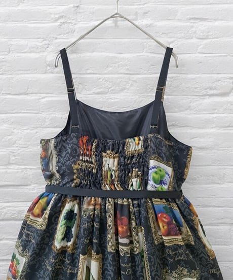 Fruit Still Life Art Museum Jumper Skirt（Black）Lsize