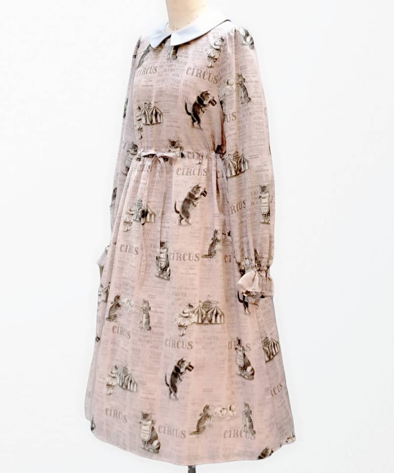 タグ付き♥キャットサーカス襟付きワンピPerla nell’ ostぺルラネルオ キャットサーカス襟付きワンピース（ピンク） | Perla nell' ostrica