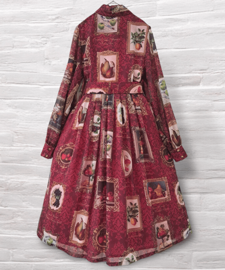 Fruit Still Life Art Museum one-piece dress（wine）