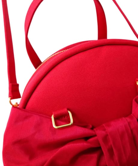 シャンタンリボン付きハンプBag　(レッド）