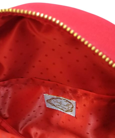 シャンタンリボン付きハンプBag　(レッド）