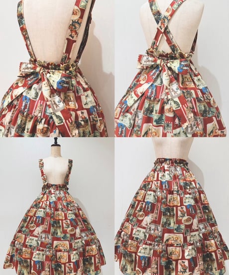 Vintage Cat Skirt（Blue）