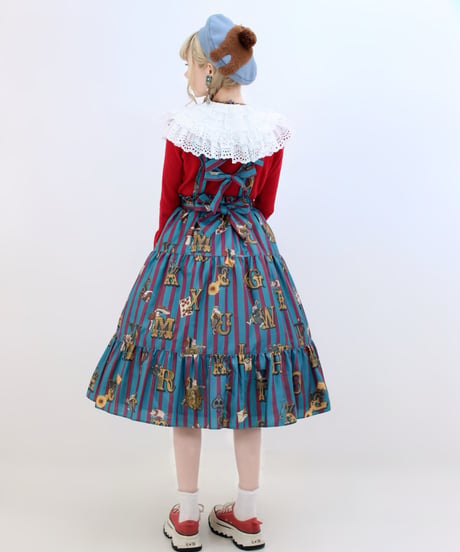 Alice in Wonder Glyph Skirt（Blue）