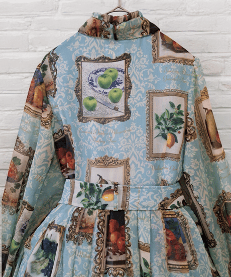 Fruit Still Life Art Museum one-piece dress（sax）