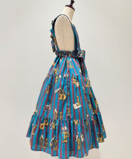 Alice in Wonder Glyph Skirt（Blue）