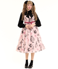 キャットサーカス襟付きワンピース（ブラウン） | Perla nell' ostrica