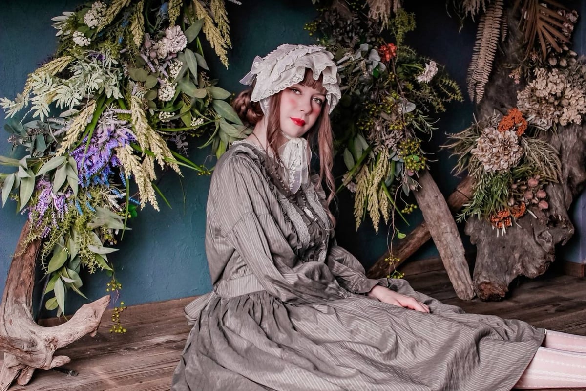 トーションレース付きワンピース（BK×WH） | Perla nell' ostrica