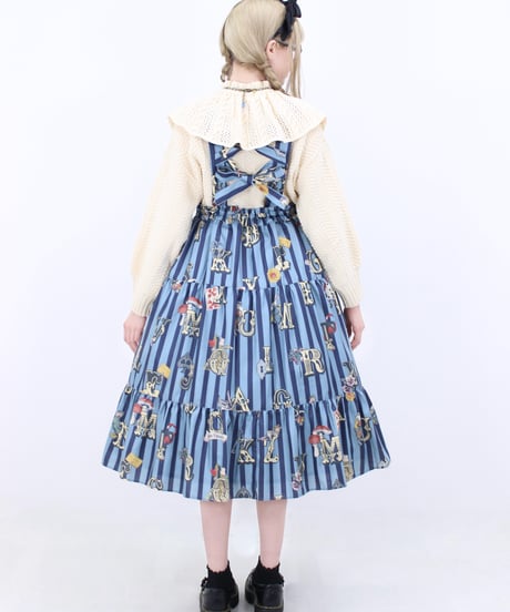 Alice in Wonder Glyph Skirt（Sax blue）