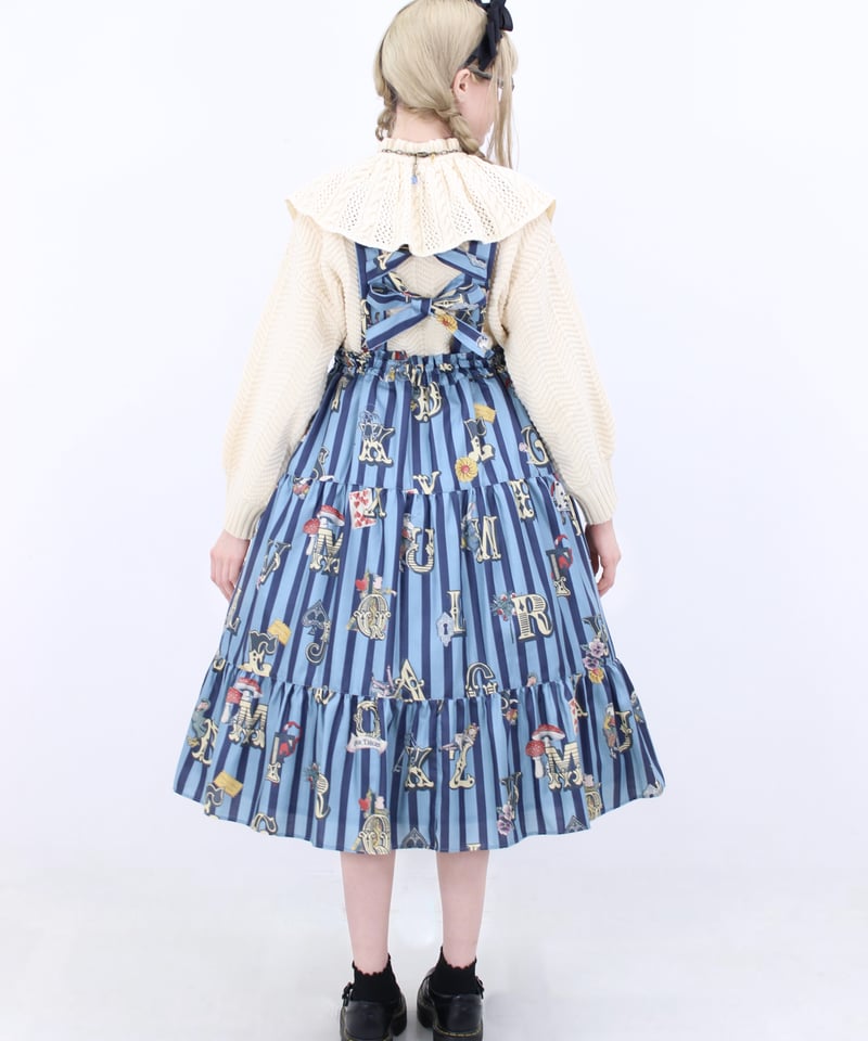 Alice Alice in Wonder Glyph Skirt（sax blue） | Perla n