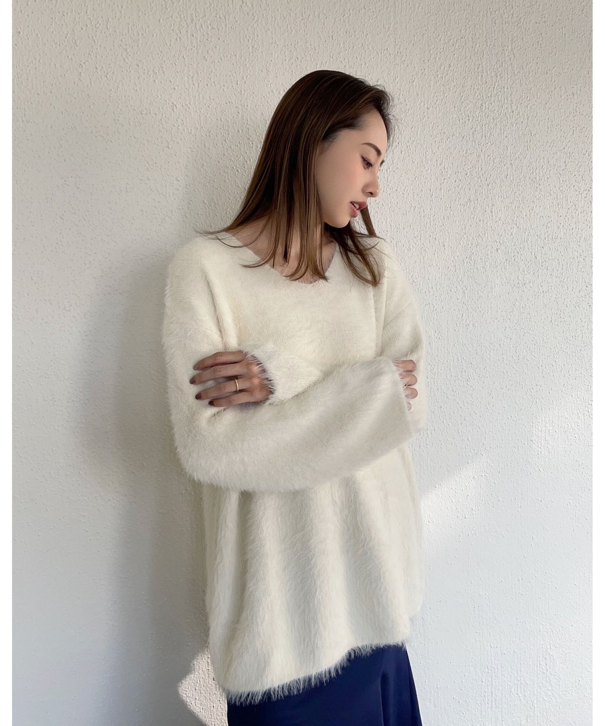 【美品✨】CLANE ふわふわ　モヘヤオーバーニット　シャギー　ゆったり　抜け感 美品✨】CLANE ふわふわ モヘヤオーバーニット シャギー