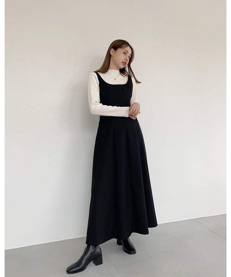 メゾンドアール　フレアジャンパースカート　黒 フレアジャンパースカート | FURBLE